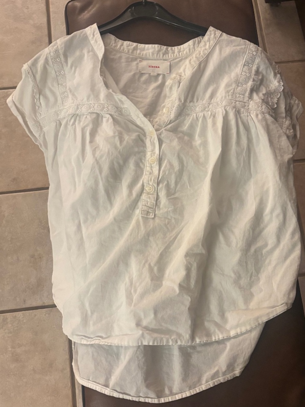 Xirena short sleeve white blouse